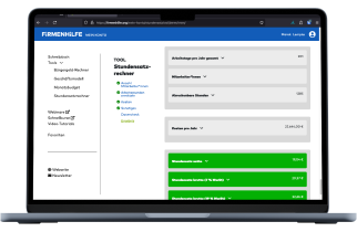 Screenshot: Stundensatztool Desktop